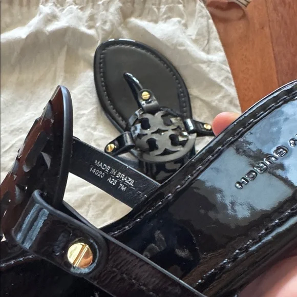 Tory Burch Black Patent Leather Sandals - Picture 2 of 4